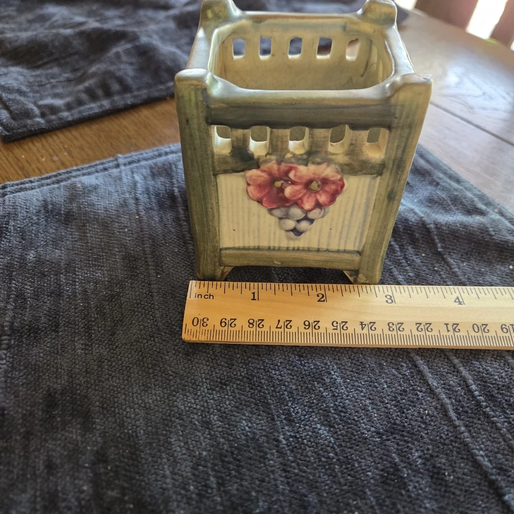 Vintage 1920 Weller Klyro Pottery Fence With Flowers Planter
